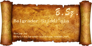 Belgrader Szidónia névjegykártya